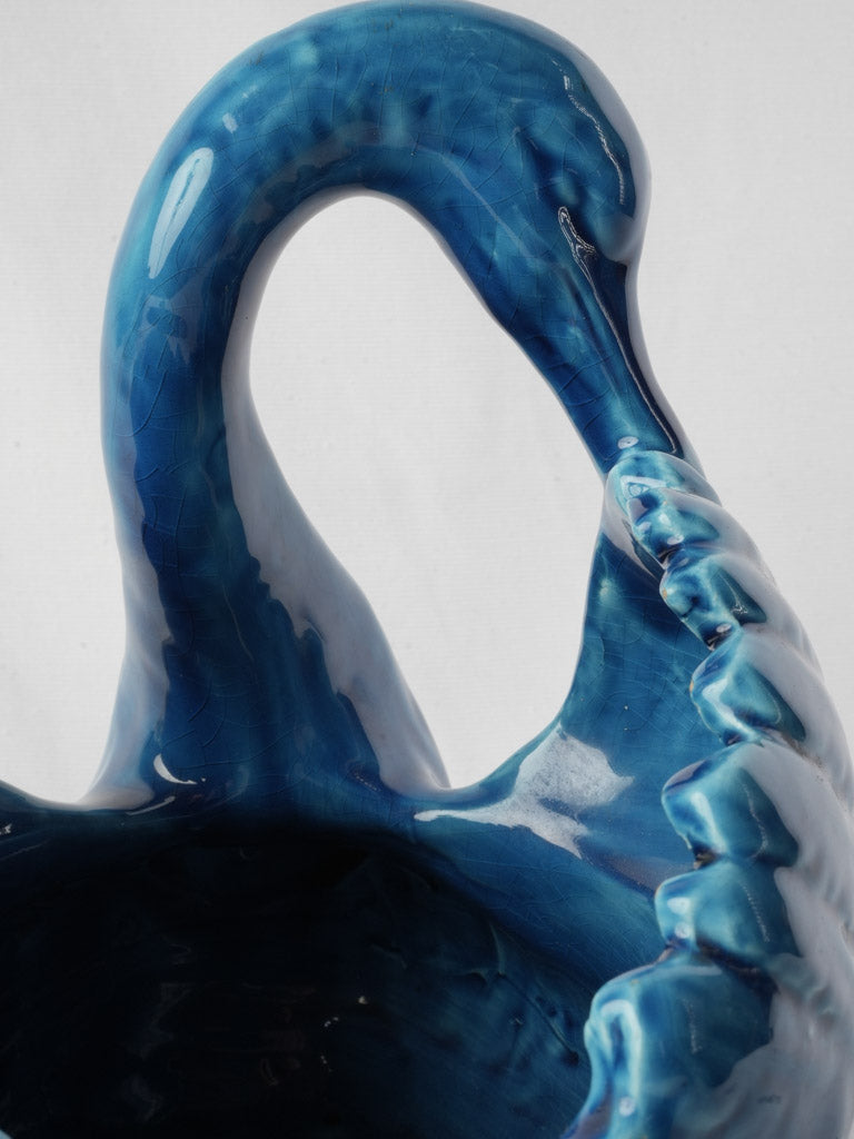 Eye-Catching Mid-Century Vallauris Swan Cachepot Signed Alain Maunier - 10¾"