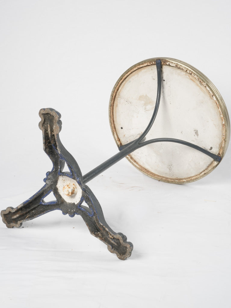 Timeless navy-painted iron base table