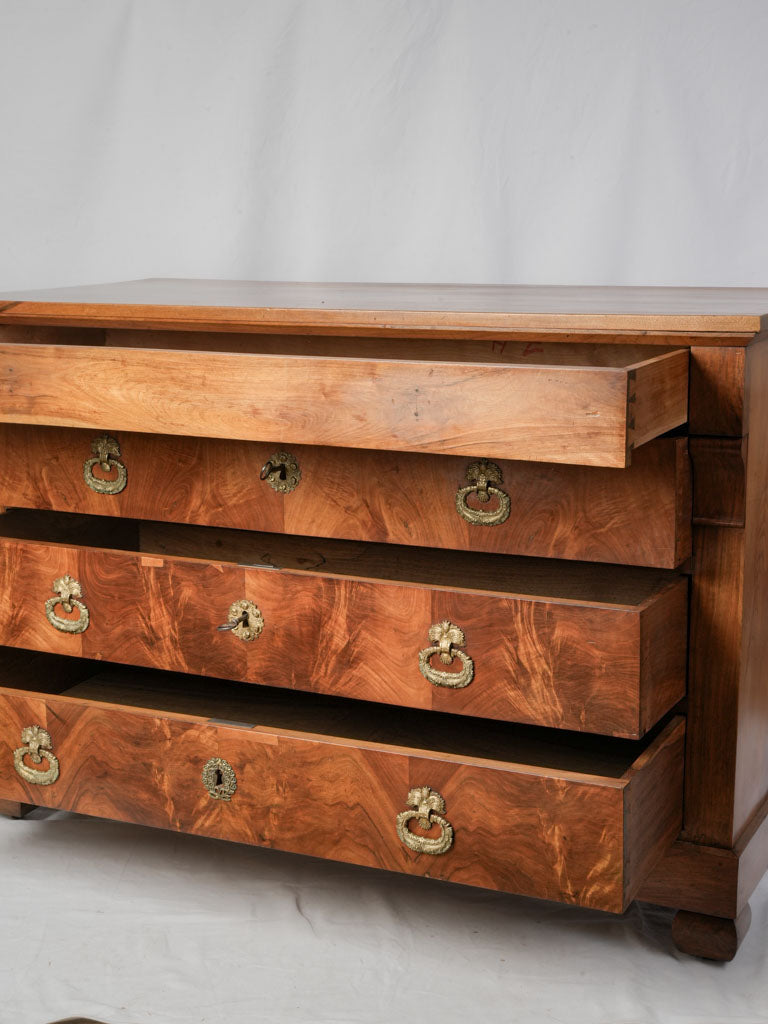 Warm amber burr walnut commode  
