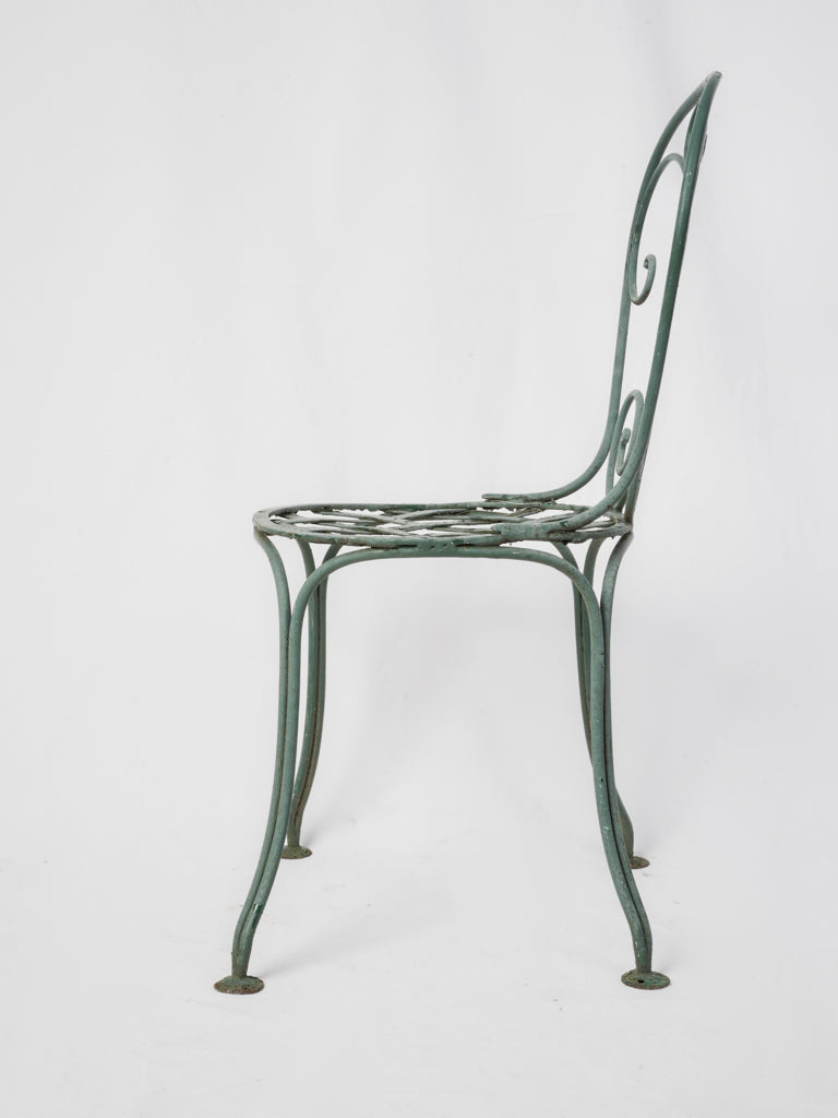 Rustic iron lattice seat chair  