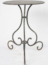 Antique French Garden Table w/ Scroll Base - Black