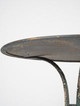 Antique French Garden Table w/ Scroll Base - Black