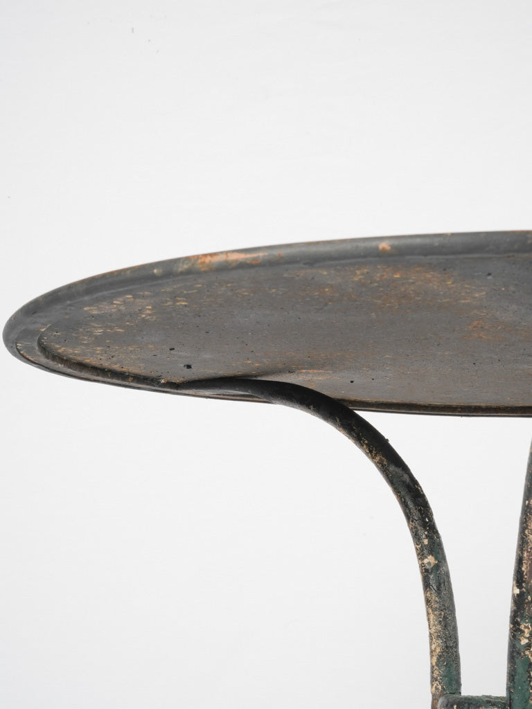 Antique French Garden Table w/ Scroll Base - Black