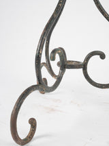 Antique French Garden Table w/ Scroll Base - Black