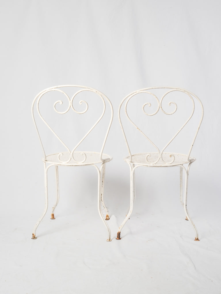 Rustic weathered patina lawn chairs  