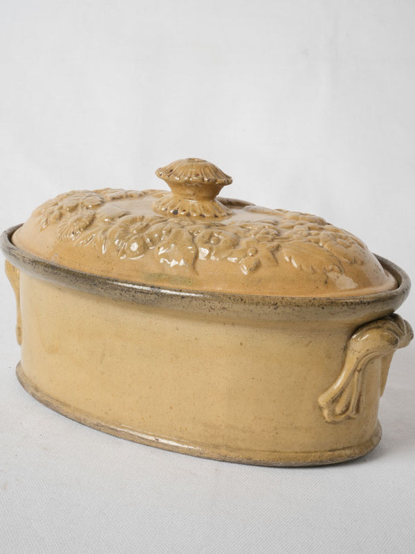 Antique French terracotta glazed tureen