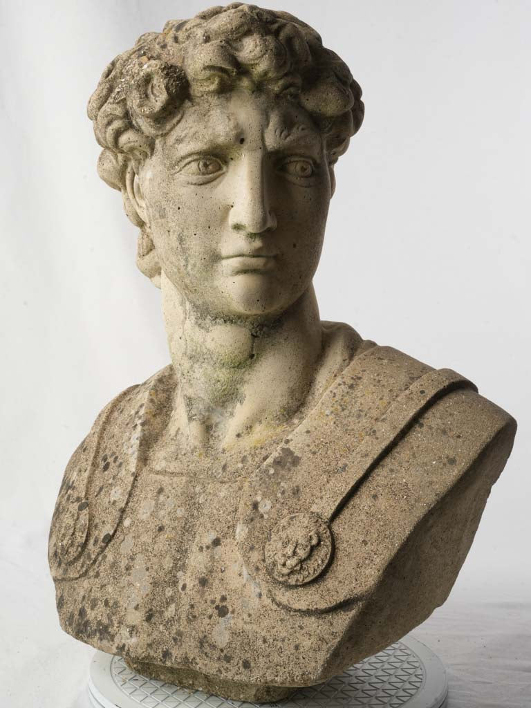 Focused expression dignitary stone artwork  