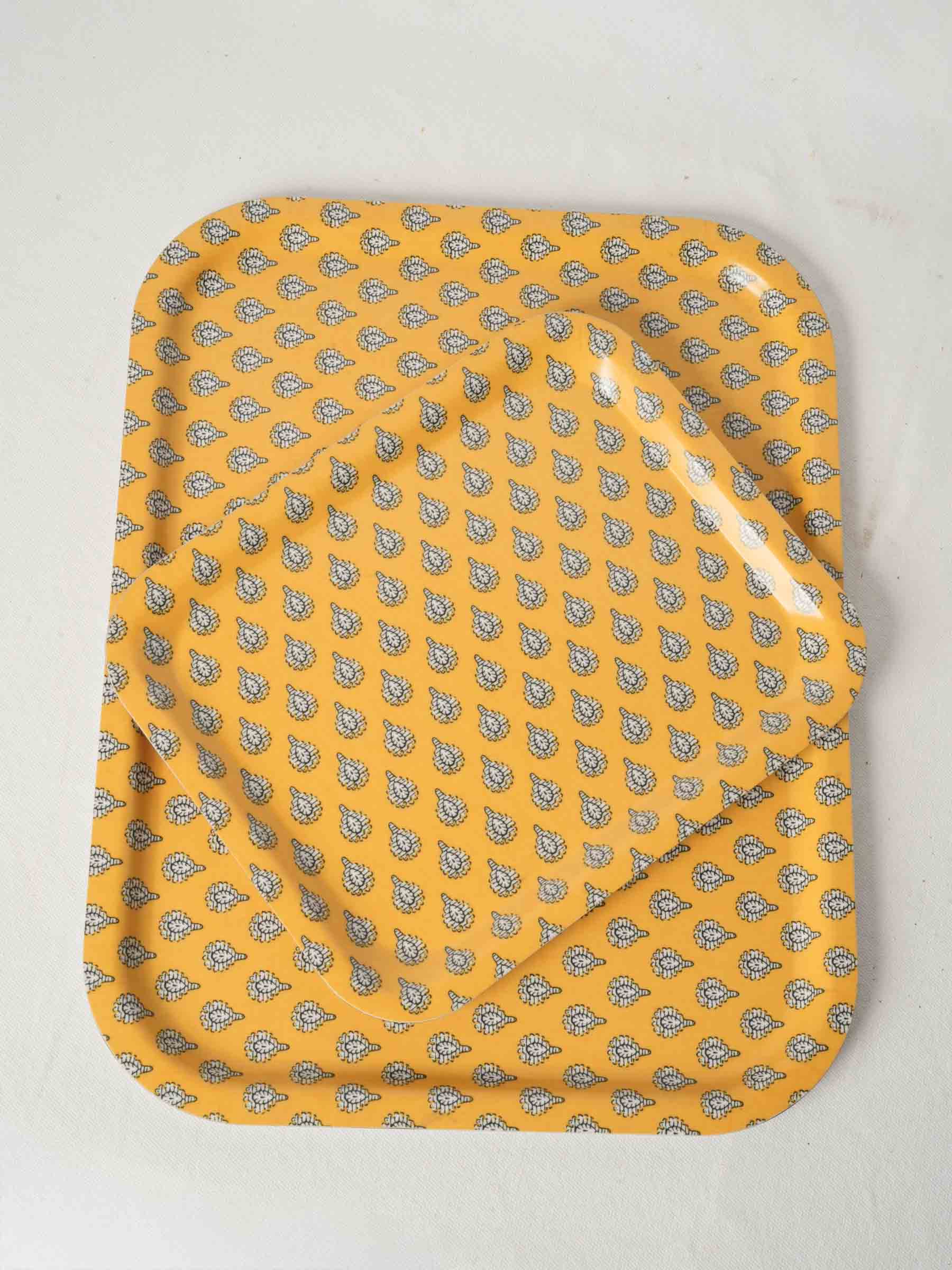 Pair of Vintage Olivades Melamine Trays Les Indiennes Provence
