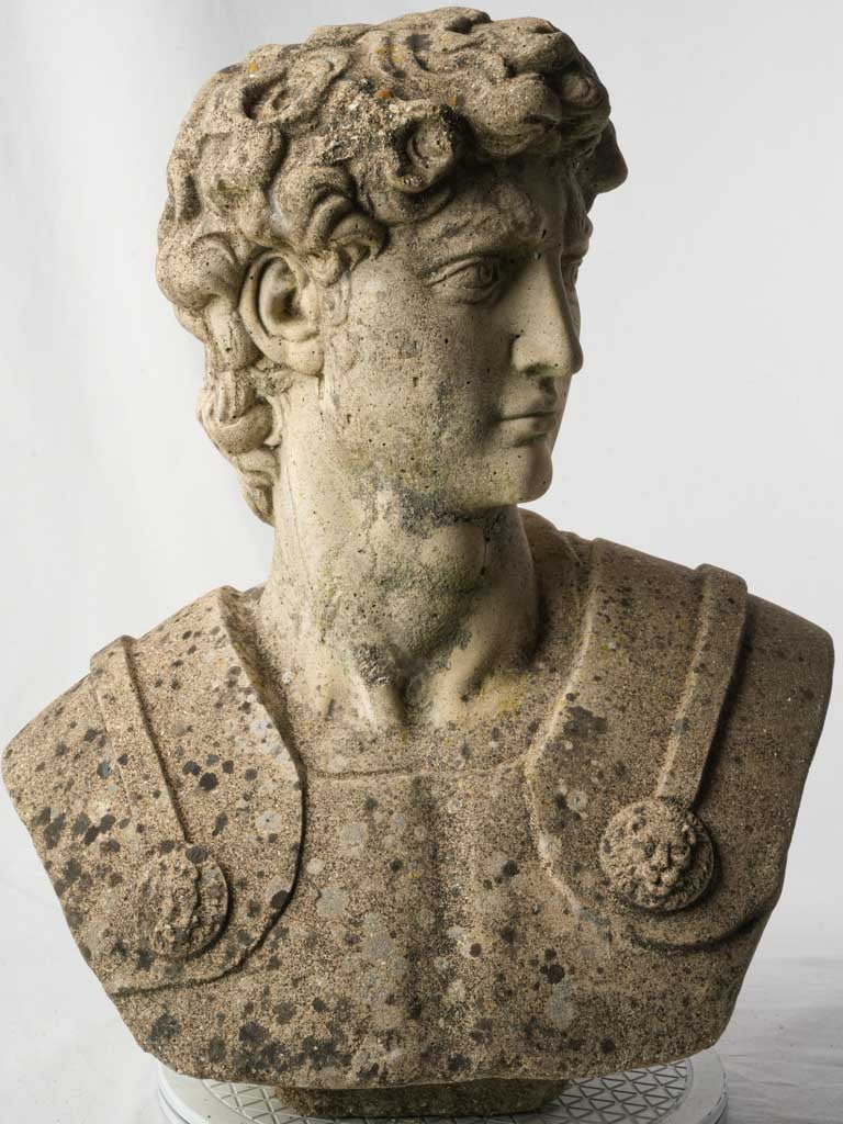 Timeworn patina Roman bust 1960s  