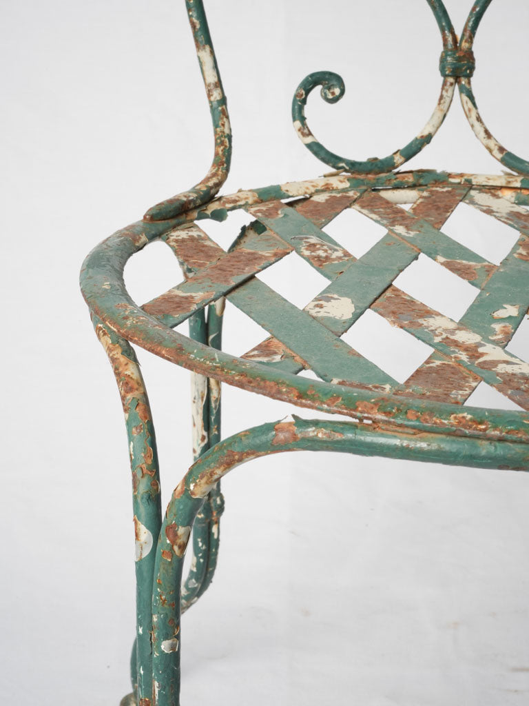 Old-style French metal lattice chair
