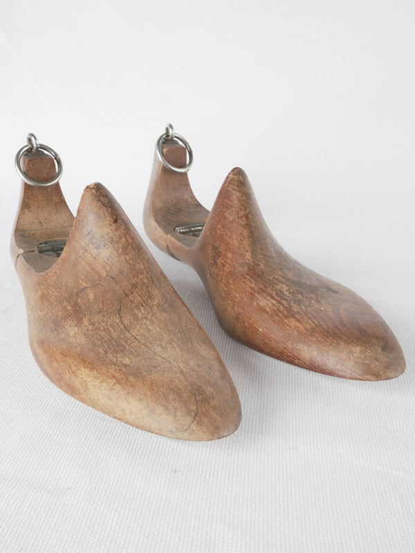 Pair of antique French wooden shoe stays 11"