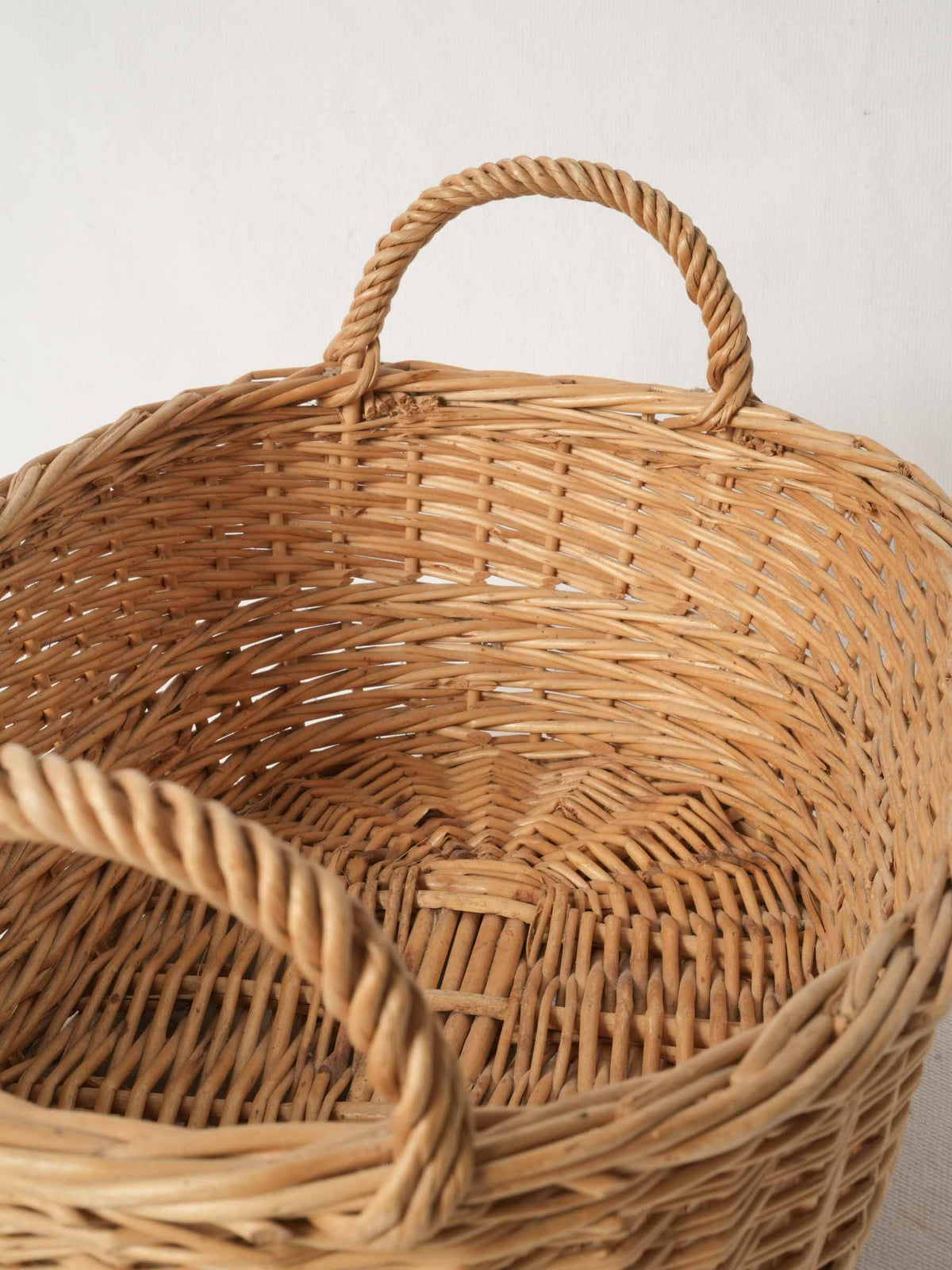 Vintage Wicker Bread Basket from Provence w/ Twin Handles 16¼"
