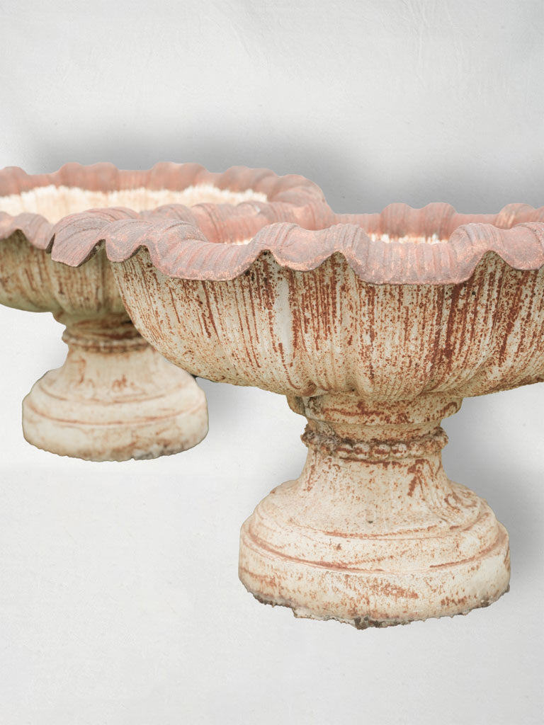 Vintage charming cast iron planters  