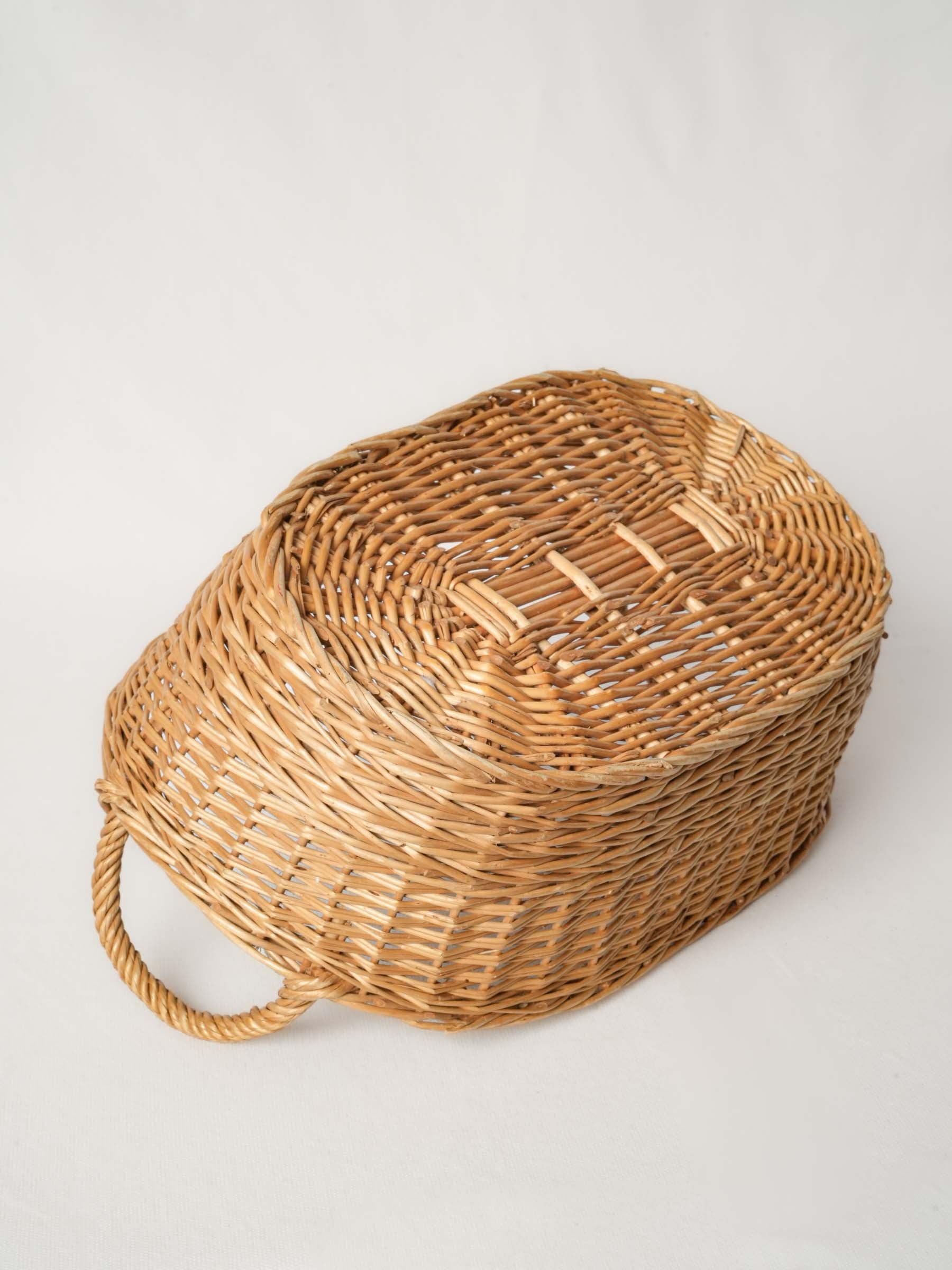 Vintage Wicker Bread Basket from Provence w/ Twin Handles 16¼"