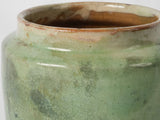 Aged southwest French pale green cachepot