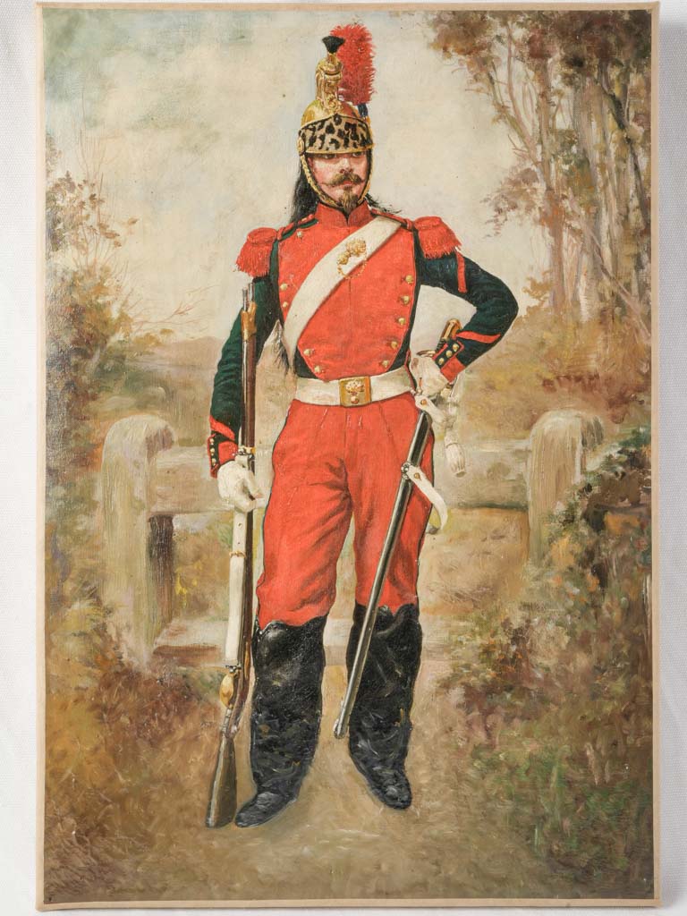 Portrait of a French Second Empire Dragoon c. 1860 - 21¾" x 15"