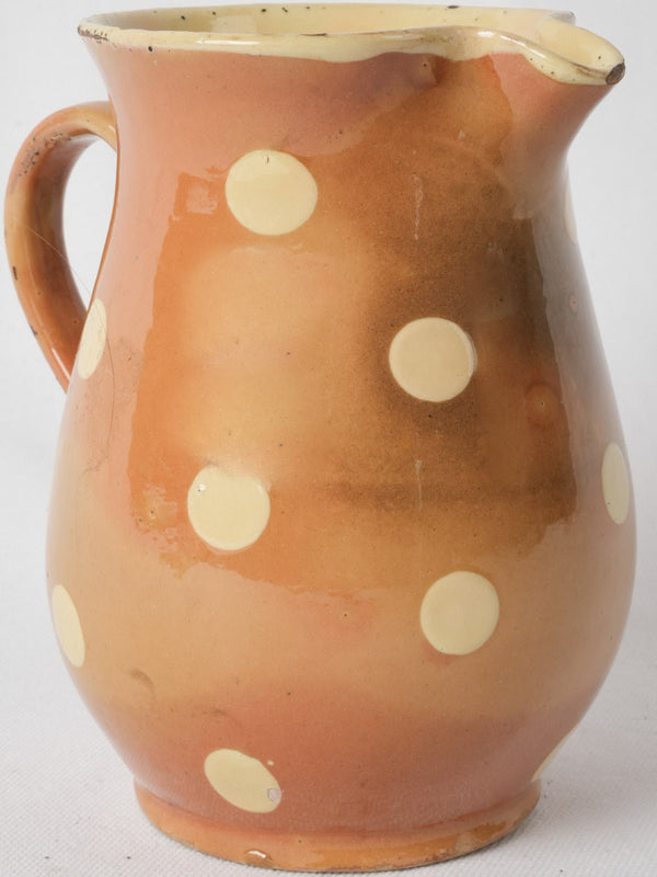 Antique French spotted ceramic pitcher