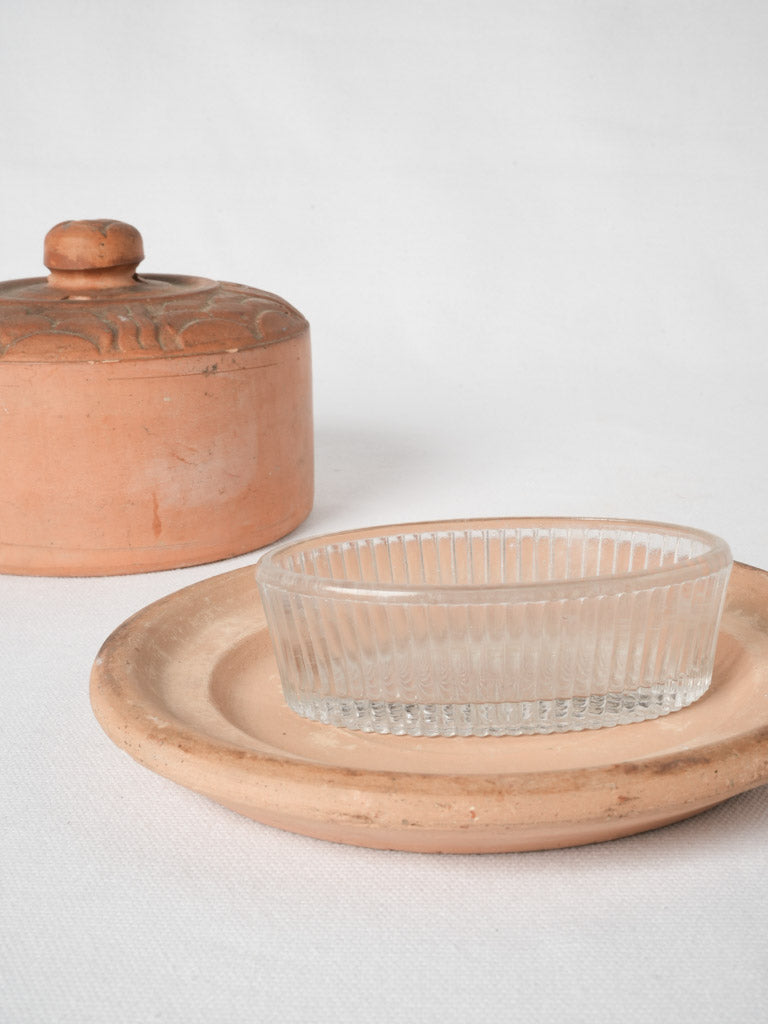 Aged rustic Provençal butter container