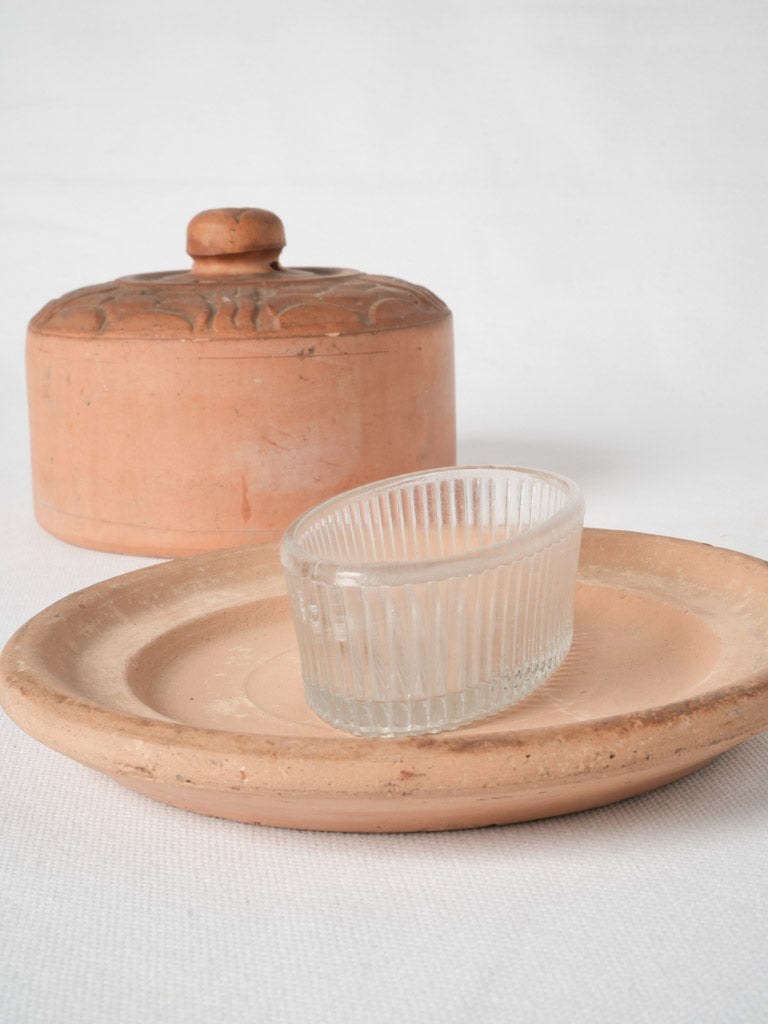 Classic countryside terracotta butter keeper