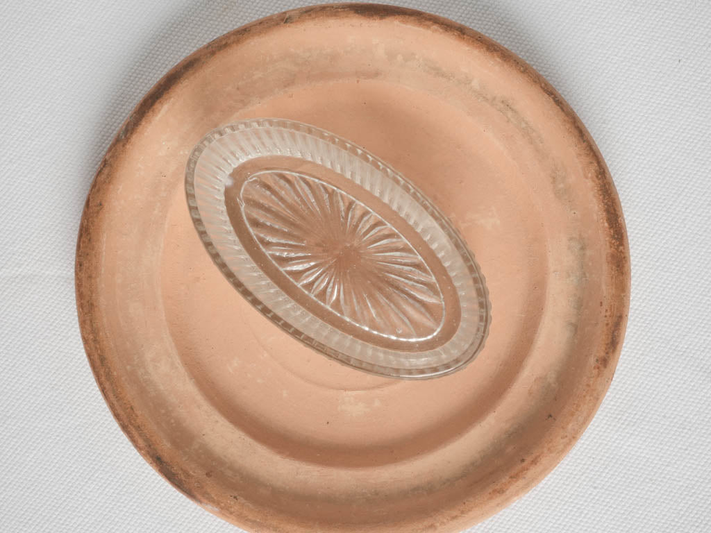 Vintage artisan-crafted terracotta butter vessel