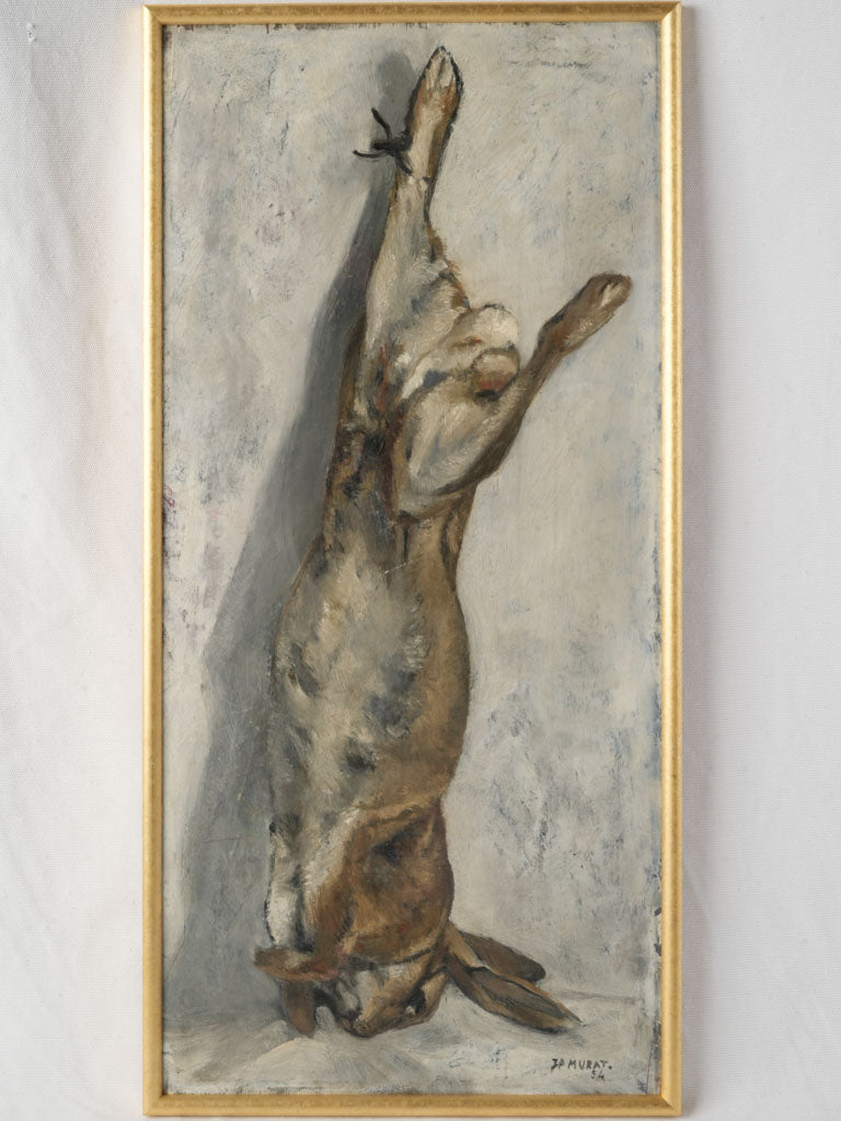 French Still Life w/ Game Hare Signed J. P. Murat 1954 - 27¼" x 13"