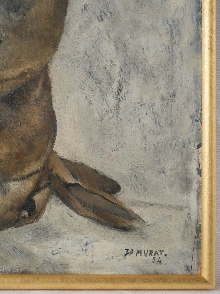 French Still Life w/ Game Hare Signed J. P. Murat 1954 - 27¼" x 13"