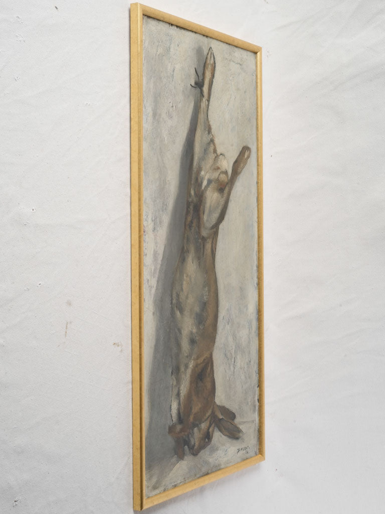 French Still Life w/ Game Hare Signed J. P. Murat 1954 - 27¼" x 13"