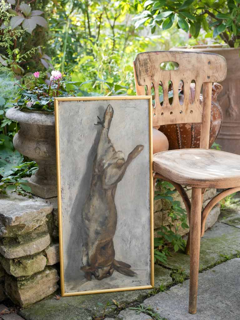 French Still Life w/ Game Hare Signed J. P. Murat 1954 - 27¼" x 13"