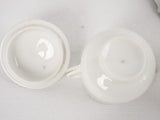 6 antique French porcelain cream pots on tray 3¼"