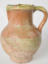 Rustic brown-green French water pitcher - Earthenware