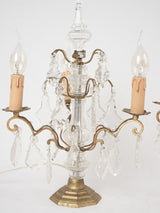Pair of antique French table lamps w/ crystals 17¾"
