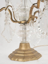 Pair of antique French table lamps w/ crystals 17¾"