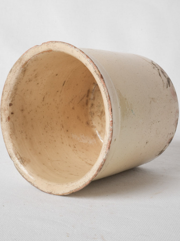 Aged Provencal pottery confection container