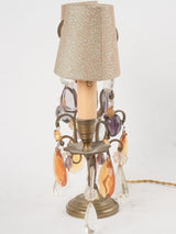 Antique French crystal table lamp w/ shades 13¾"