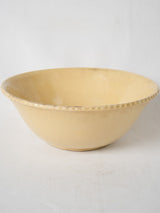 Antique French custard-colored terracotta salad bowl