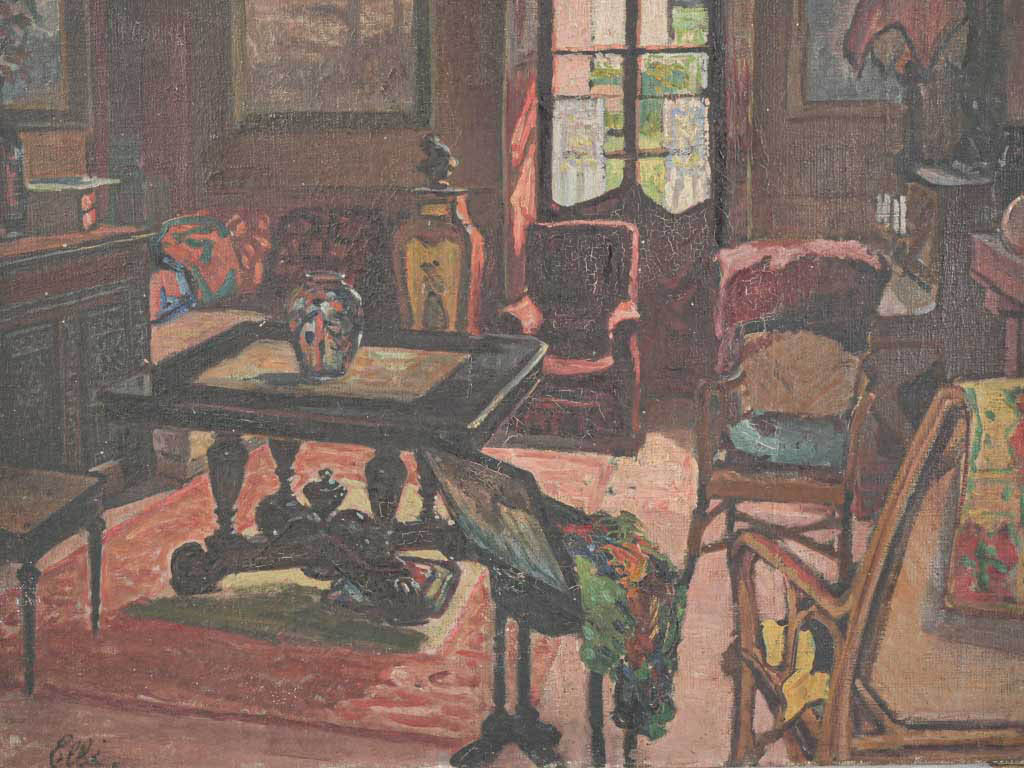 Timeworn, umber interior scene  