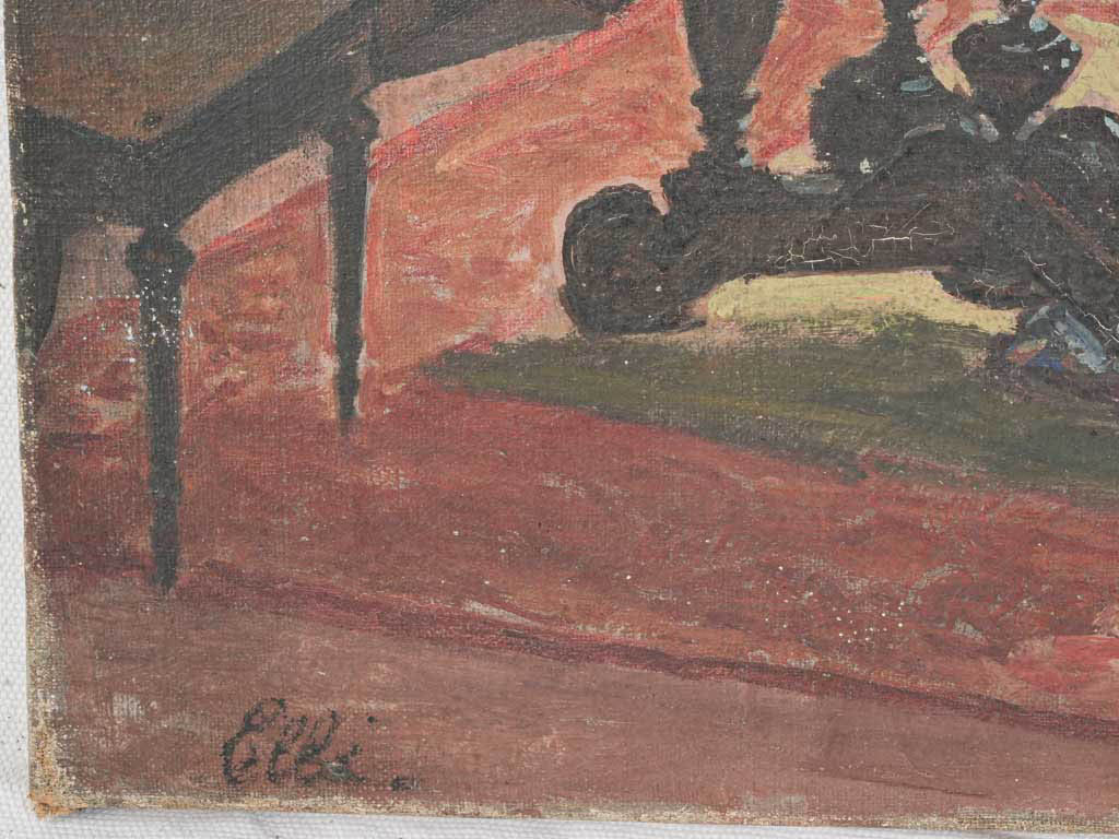 Illegible-signature, dark-outlined artwork  