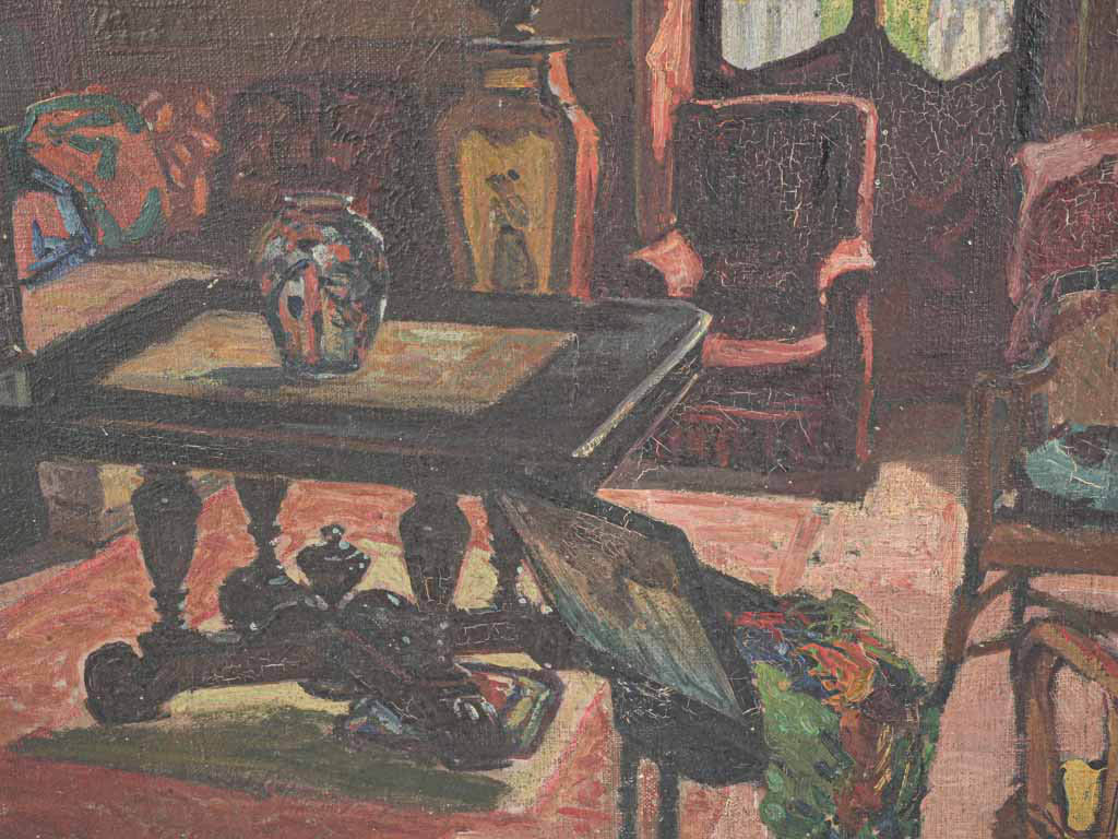 Unframed, brushwork-rich canvas  