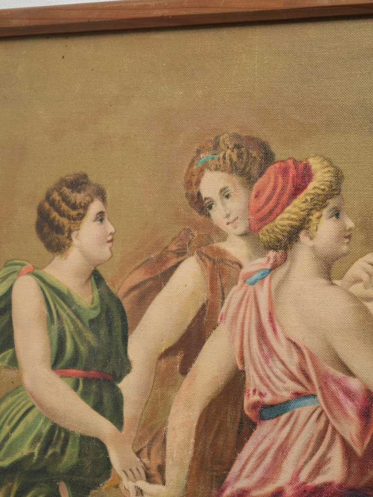 Early 20th Century French Overdoor Oil of Apollo and the Nine Muses - 23¾" x 50½"