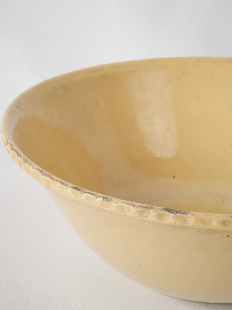 Classic French indented ceramic salad bowl