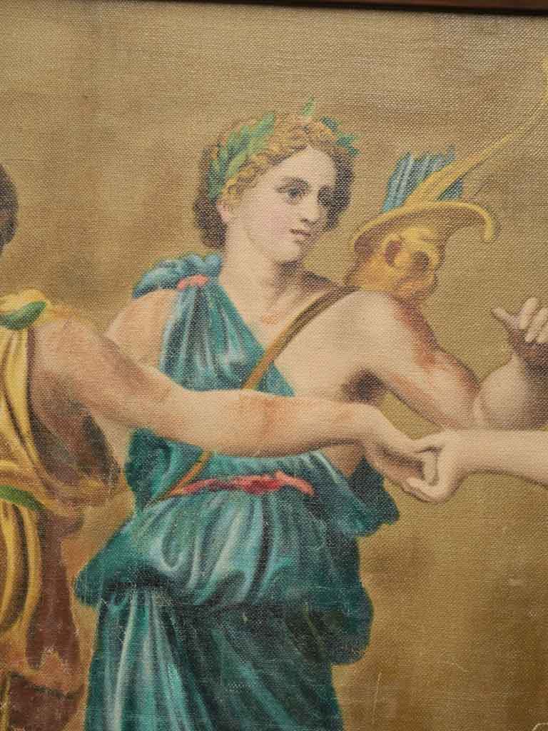 Early 20th Century French Overdoor Oil of Apollo and the Nine Muses - 23¾" x 50½"