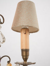 Antique French crystal table lamp w/ shades 13¾"