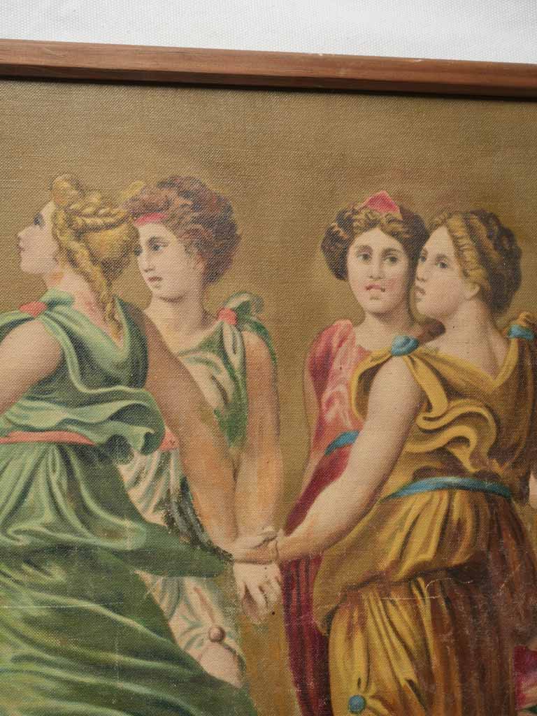 Early 20th Century French Overdoor Oil of Apollo and the Nine Muses - 23¾" x 50½"