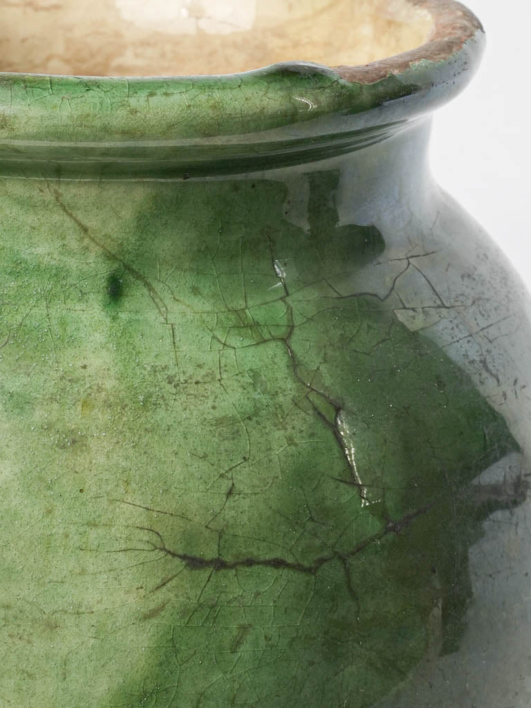Glazed rustic pottery preserving jar