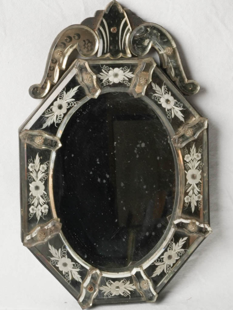 Vintage octagonal mirror with character