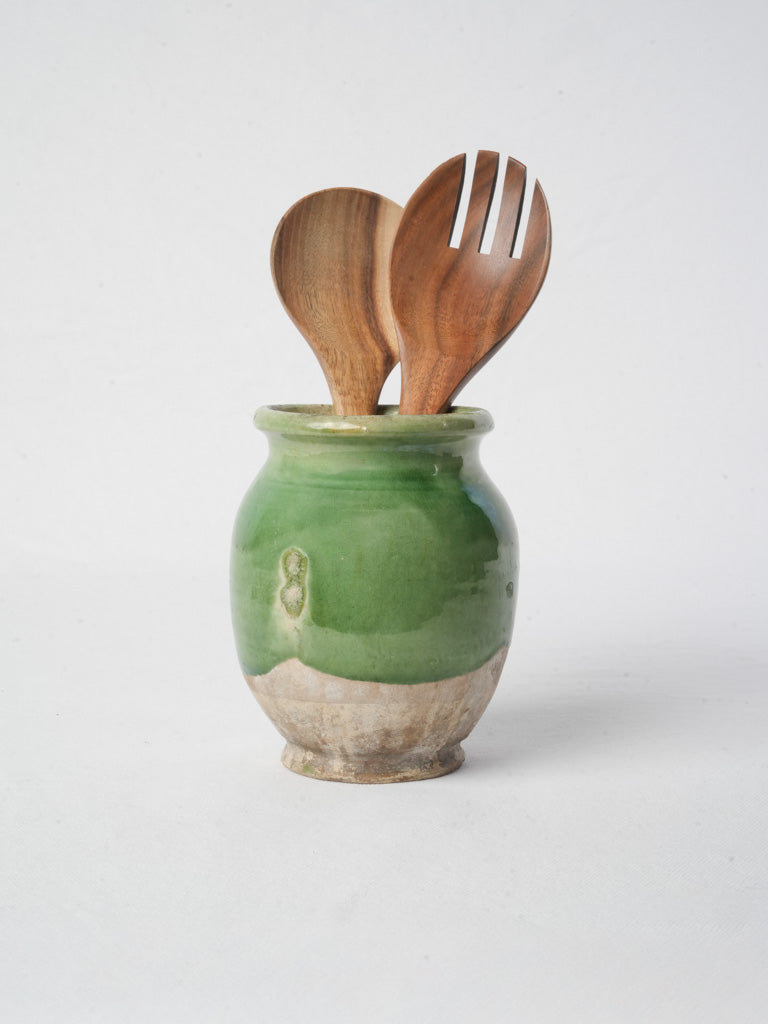 Petite Green Glazed Terracotta French Confit Pot - 6"