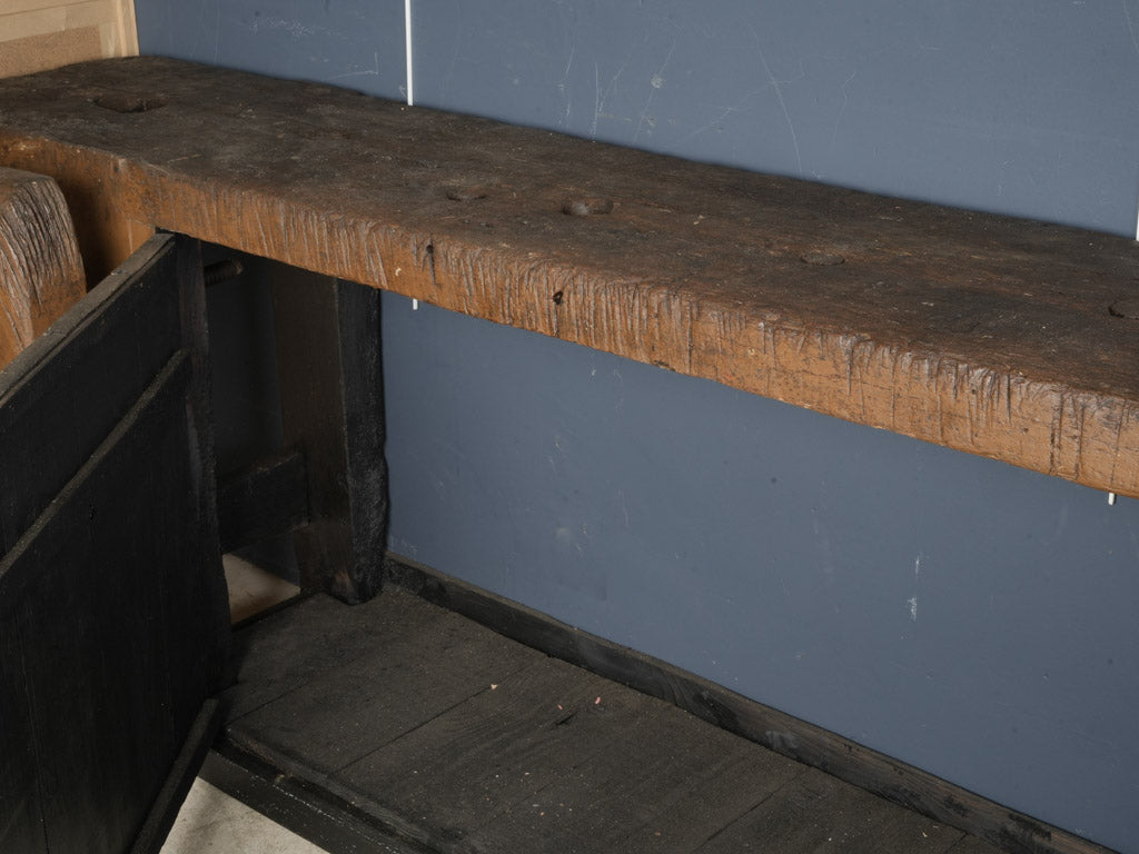 Handcrafted rustic workbench