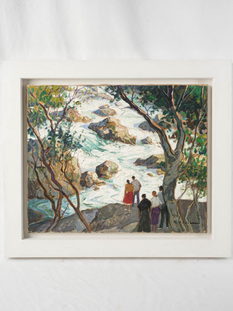 Gustave Vidal Oil Painting of Fontaine de Vaucluse Dated 1959 - 19¾" x 22¾"