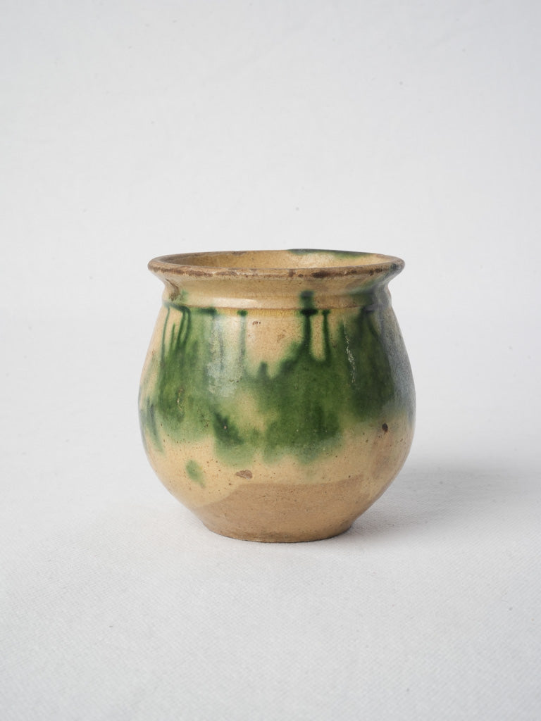 Petite glazed earthenware vessel