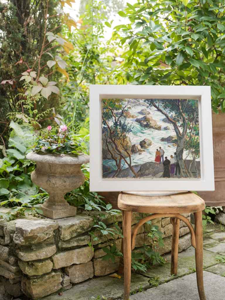 Gustave Vidal Oil Painting of Fontaine de Vaucluse Dated 1959 - 19¾" x 22¾"